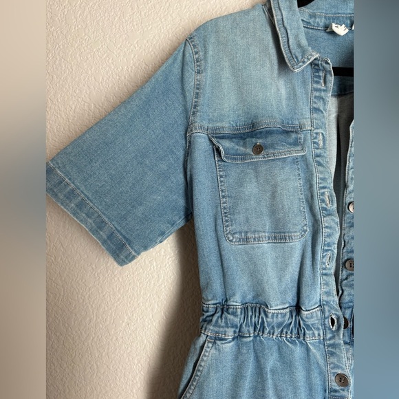 Roxy Denim Romper Left Behind Blue Women Large - Picture 5 of 10
